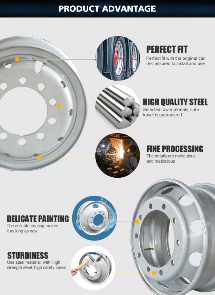 Polished Alloy Aluminum Certificate OEM Truck Dump Trailer High Quality Forged Wheel Rim